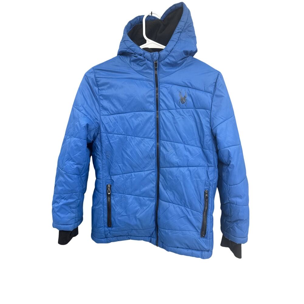 Spyder Winter Warm Puffer Ski Down Blue Jacket Boys Medium 10/12